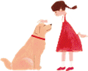 女の子と大型犬